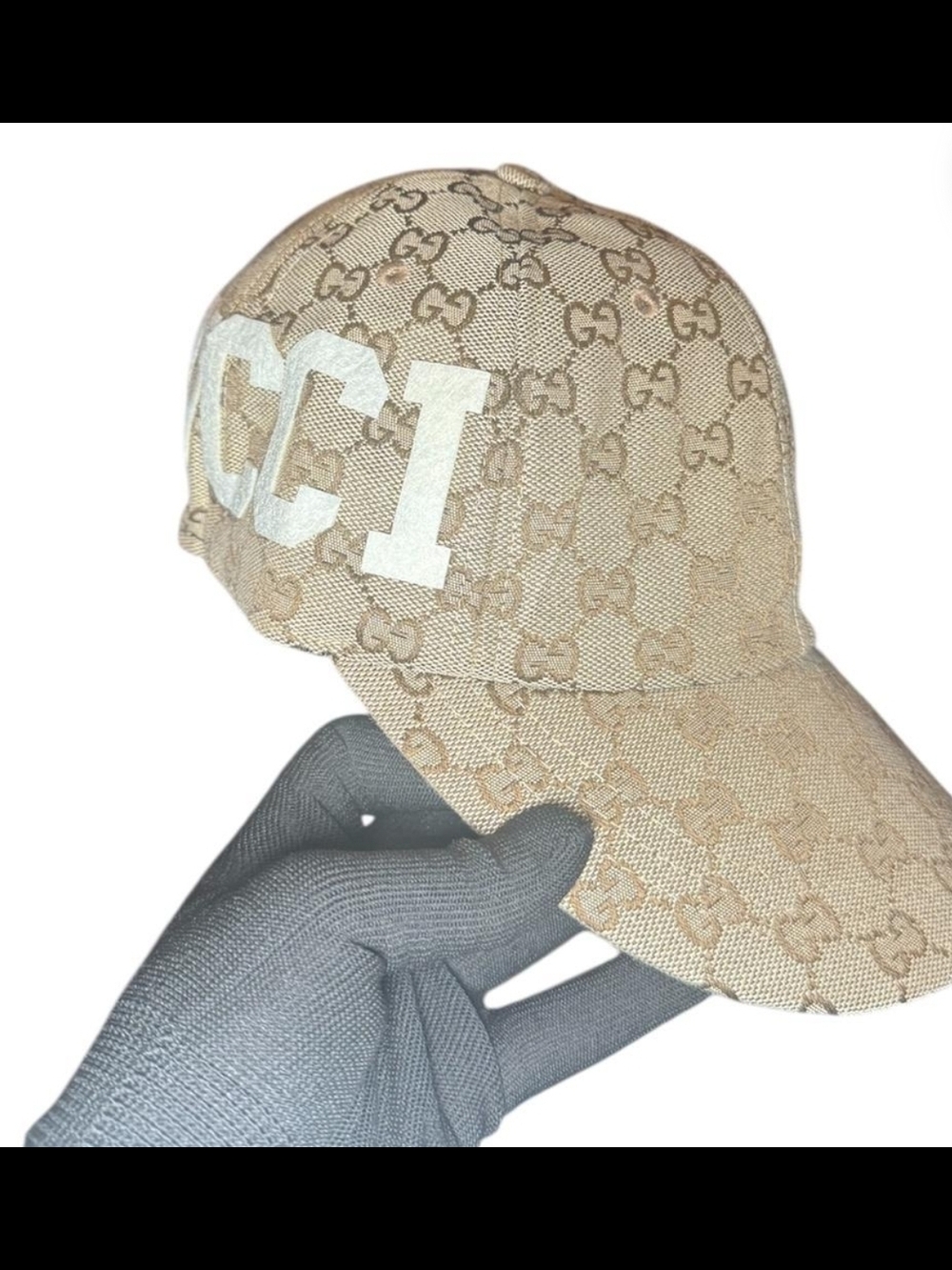 GG Logo Baseball Cap with White Lettering Size MEDIUM 57cm